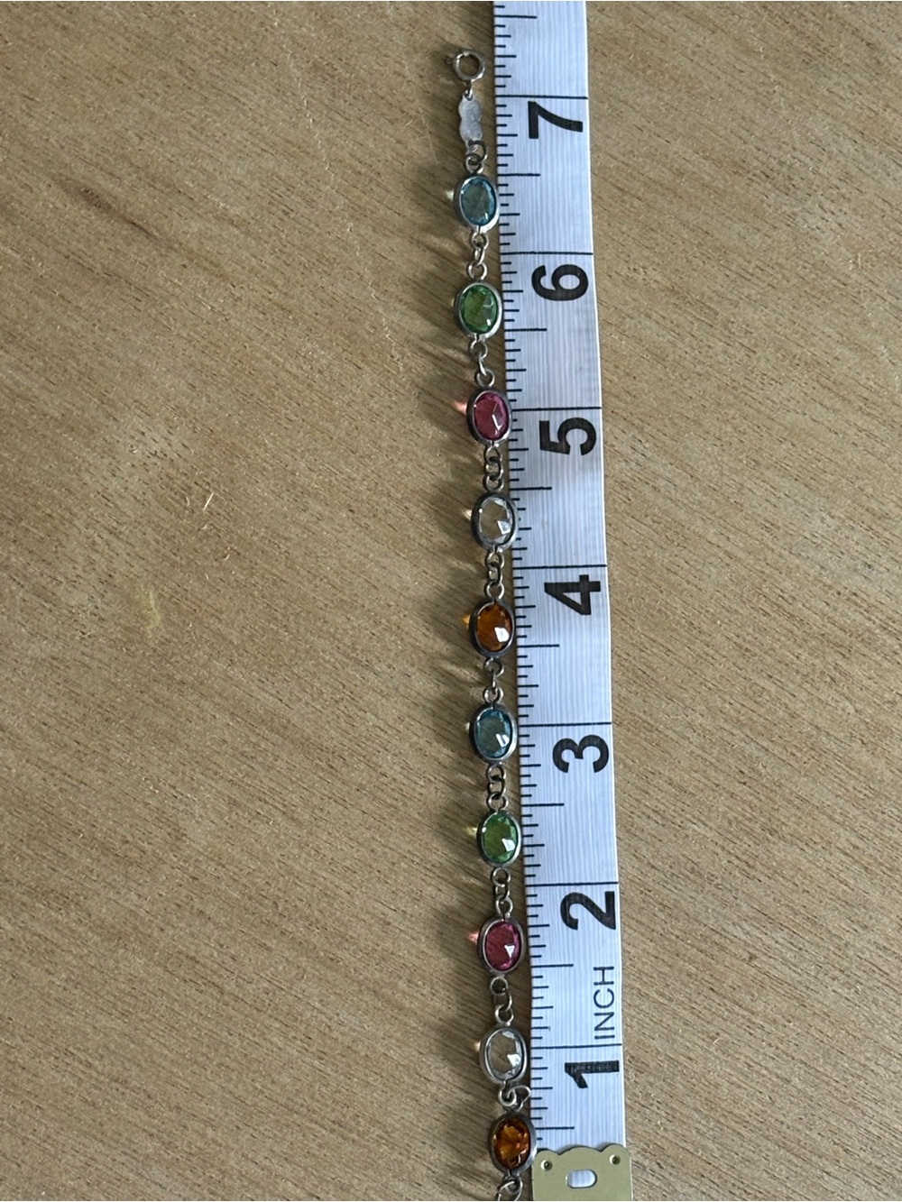 Multicolor Gemstone Link Bracelet - Silver .925 - Picture 4 of 5